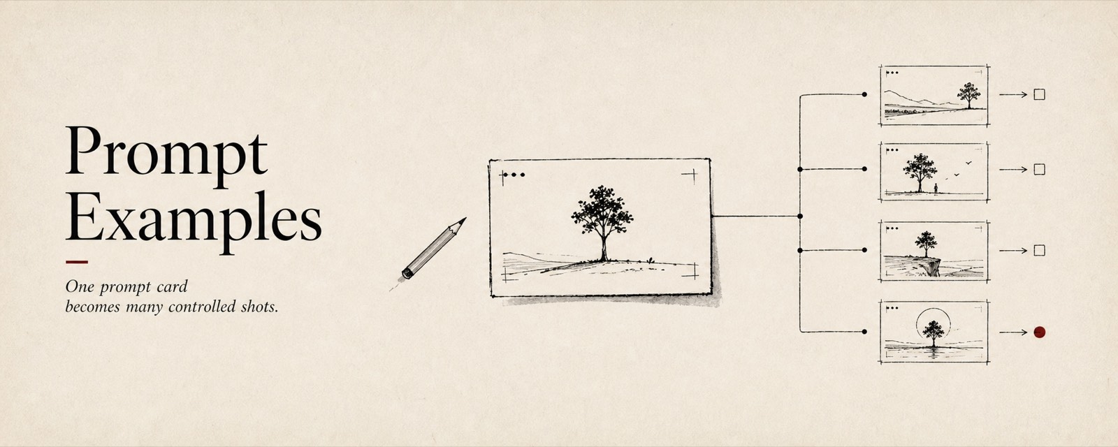 A reusable prompt behaves like a shot card: it gives the model one scene, one move, and one review target.