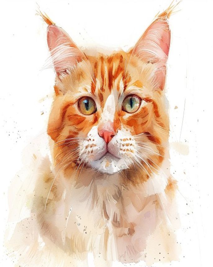 Soft watercolor style, same approach — real photo in, styled portrait out.